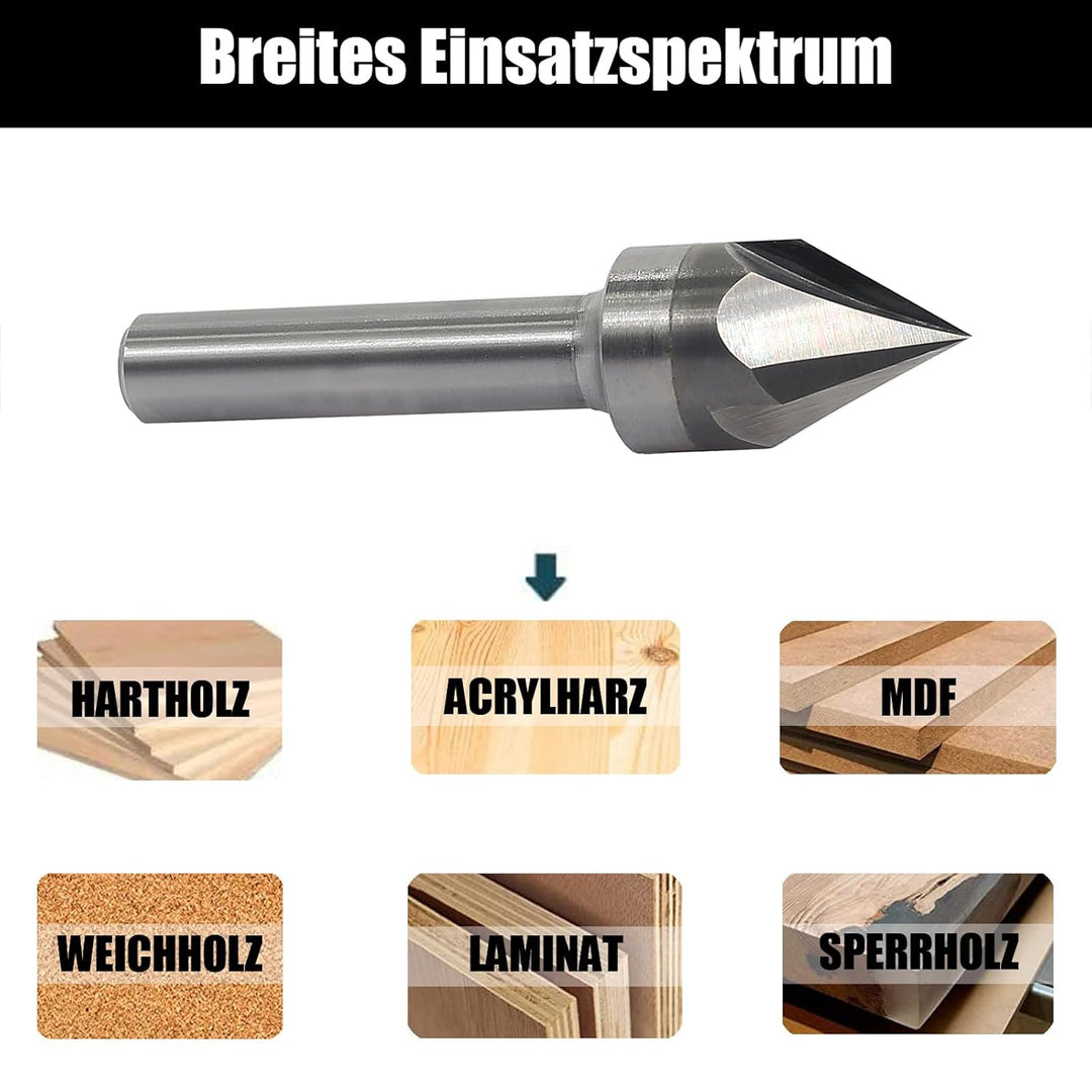 V Nutfräser 60 grad 8mm schaft，3 Flöten Fasenfräser Gravierfräser CNC Fräser für Oberfräse Holz Grav