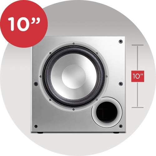 Polk Audio PSW10E Aktivsubwoofer für Heimkino Soundsysteme und Musik, 10" Bass Box, 100 Watt Single,