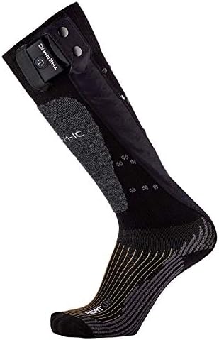 therm-ic PowerSocks Set Heat Uni + S-Pack 1400B Heated Socks + Battery Spack 1400 Bluetooth, Black T