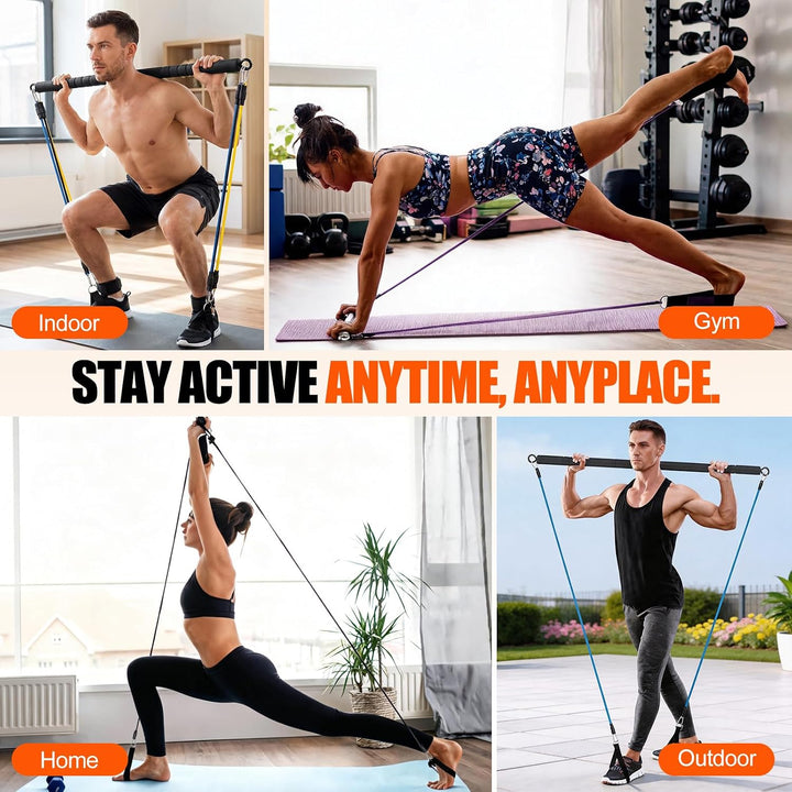 Fitnessbänder Pilates Bar Set, Fitnessgeräte für Zuhause