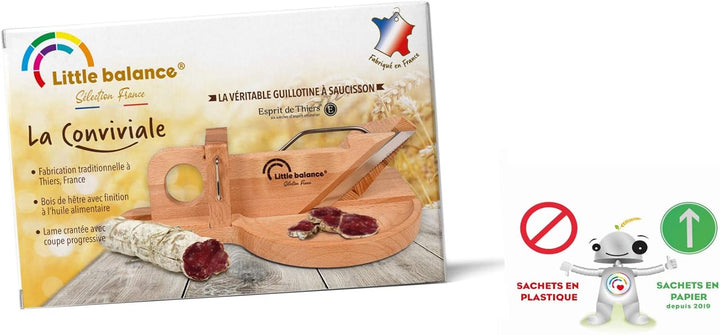 Little balance 8422 La Conviviale Wurstguillotine – 100% französische Herstellung – Edelstahlklinge