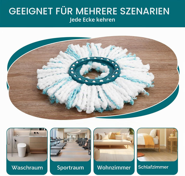 4 Stück Ersatzkopf für Leifheit Clean Twist Disc Mop/Clean Twist Disc, für Leifheit Bodenwischer Ers
