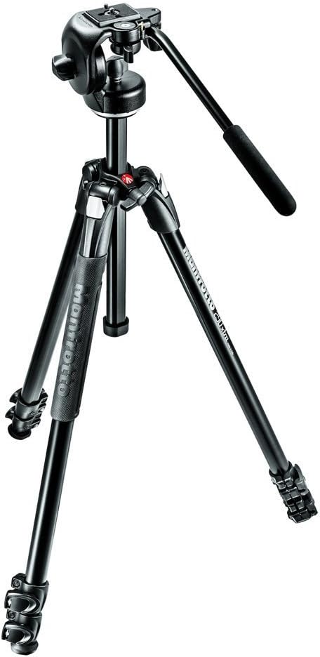 Manfrotto MK290XTA3-2W 290 Xtra Kit Alu-Stativ mit 3 Segmenten und 2-Wege-Neiger schwarz, Alu-Stativ