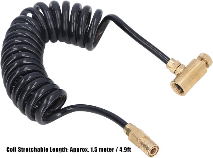 Airsoft Schlauch Set, 1,5M Flexibler Airsoft Schlauch + 5Stück Messing Adapter Set Air Gun Zubehör,
