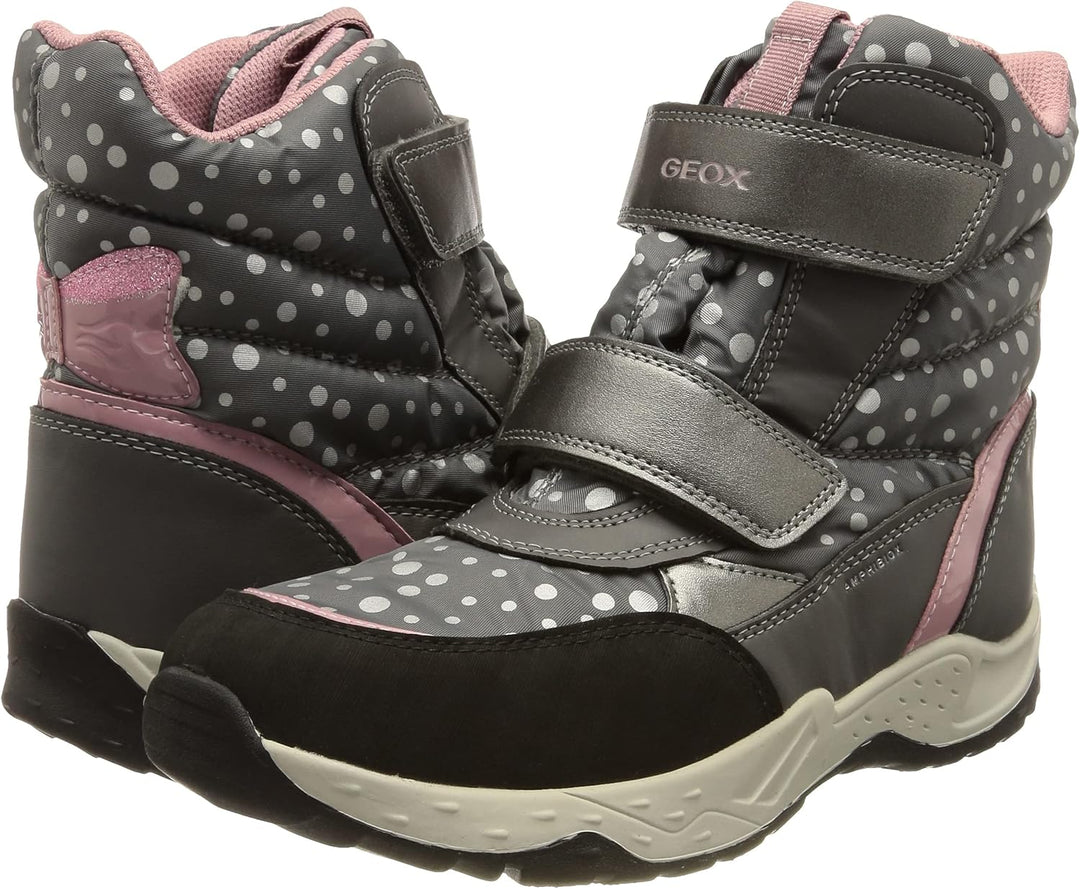 Geox Mädchen J Sentiero Girl B AbAnkle Boot 32 EU Dk Grey Rose, 32 EU Dk Grey Rose