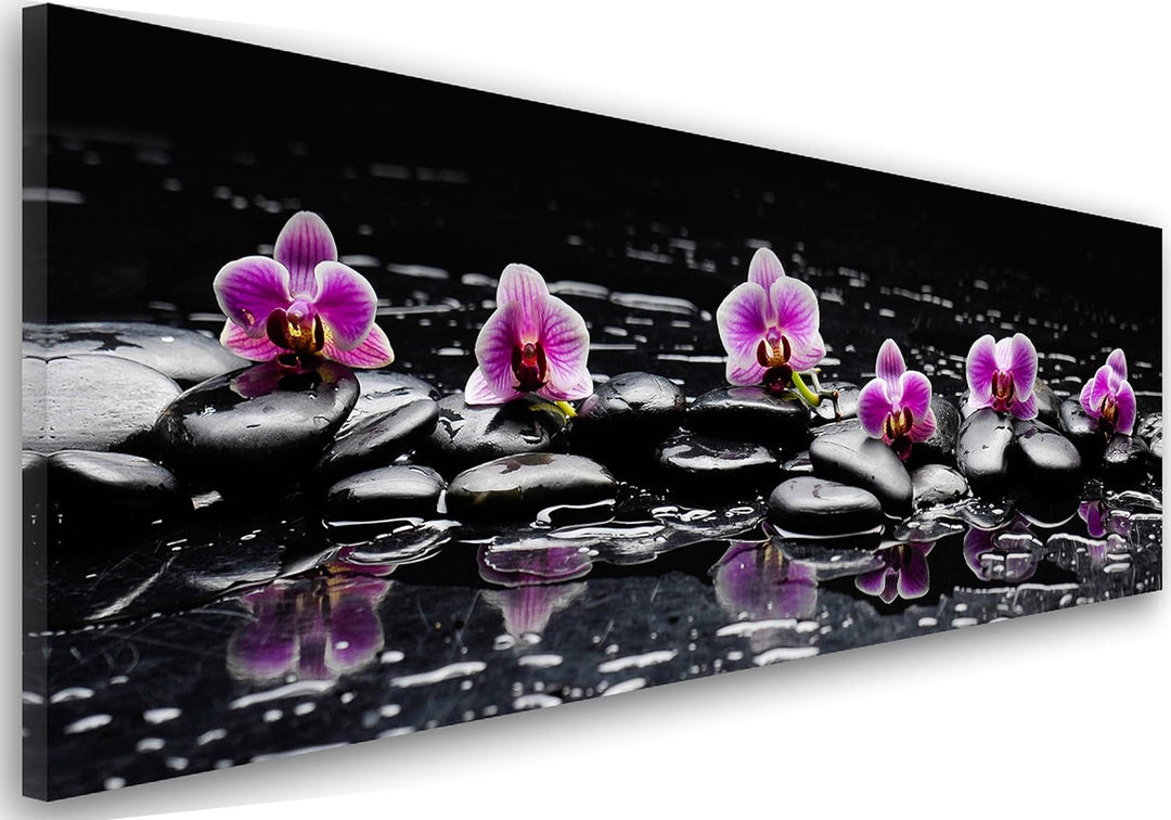 Feeby Bilder Blumen Orchideen 100x40 cm Wohnzimmer Schlafzimmer Büro Flur Küche Wandbilder Modern Bi