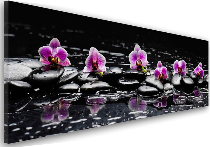 Feeby Bilder Blumen Orchideen 100x40 cm Wohnzimmer Schlafzimmer Büro Flur Küche Wandbilder Modern Bi