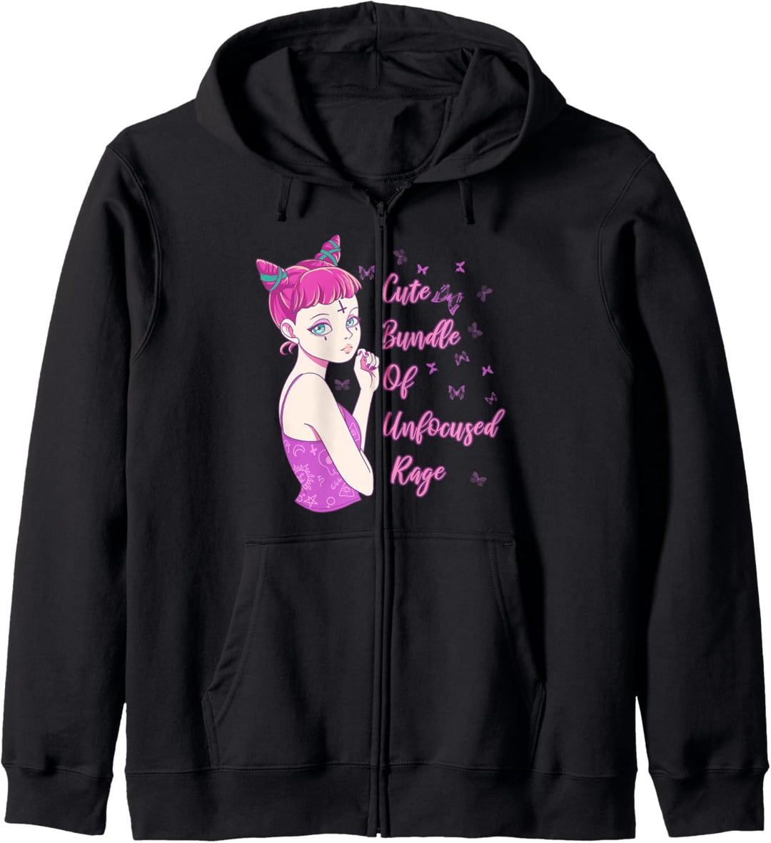Pastell Goth Girl Anime Soft Grunge Kapuzenjacke