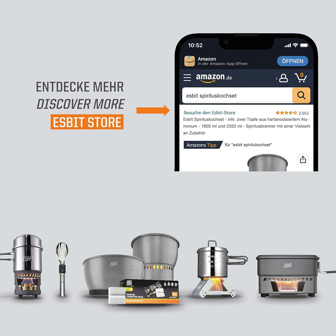 Esbit Spiritus-Kochset CS2350 WN - Kochset mit Wärmetauscher Grau 2,35L, Grau 2,35L