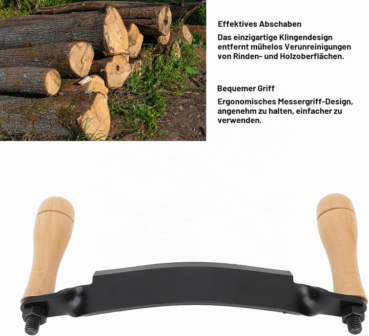 banapoy Zeichnen Rasur Werkzeug, Gebogenes gerades Zugmesser Entrindungswerkzeug für Baumstämme, Wer