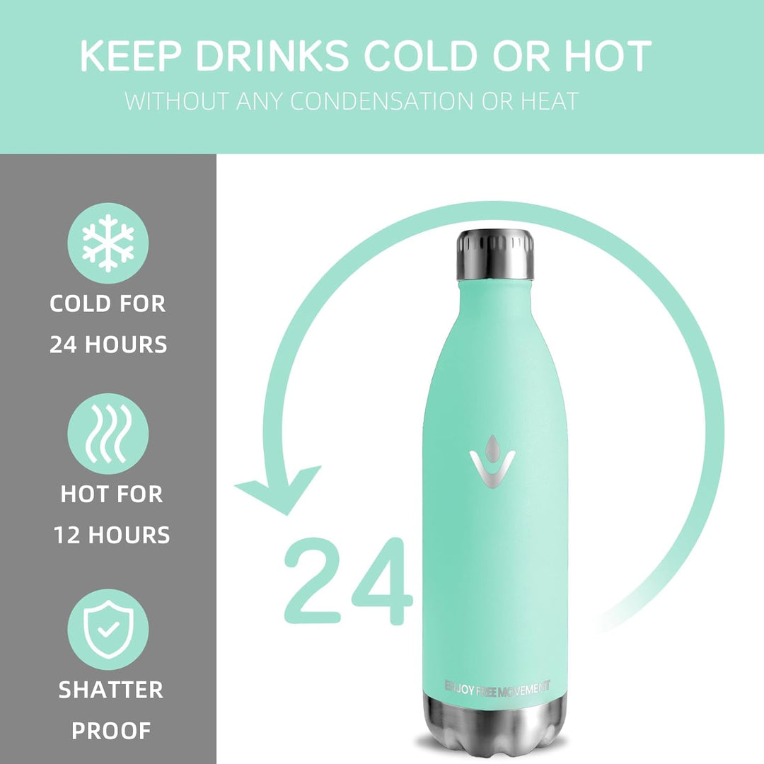 Thermosflasche- 1l- Trinkflasche Edelstahl, Trinkflasche Sport, BPA-freie, Trinkflasche Auslaufsiche