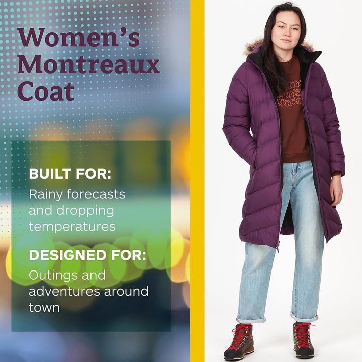 Marmot Damen Wm's Montreaux Coat, Leichte Daunenjacke, 700 Fill-Power, warmer Parka, stylisher Winte