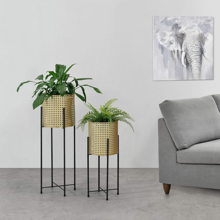[en.casa] Pflanzständer im 2er Set Blumenständer aus Metall Blumentopf Ständer mit Übertopf Blumento