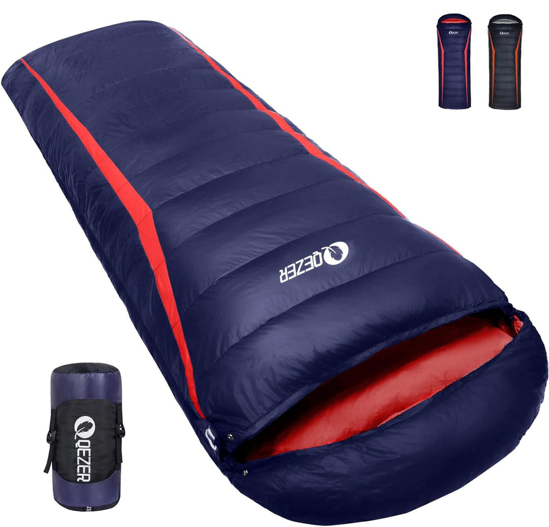 Daunenschlafsack,schlafsack kleines packmass , 600FP+ Premium-Daunen, 12°C bis -24°C, leicht und war