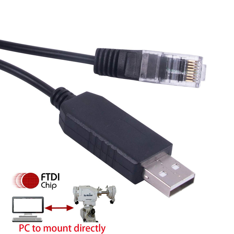 Usangreen Serielles USB-zu-RJ45-EQMOD-Steuerkabel für Skywatcher HEQ5pro AZEQ5 AZEQ6 EQ6-R-Teleskop-