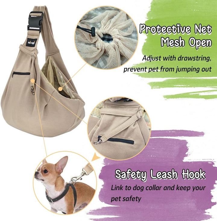Hundetragetasche Tragetasche für Hunde NATUYA Träger mit Netztasche für Carrier Dogs Katzen-Hände Fr