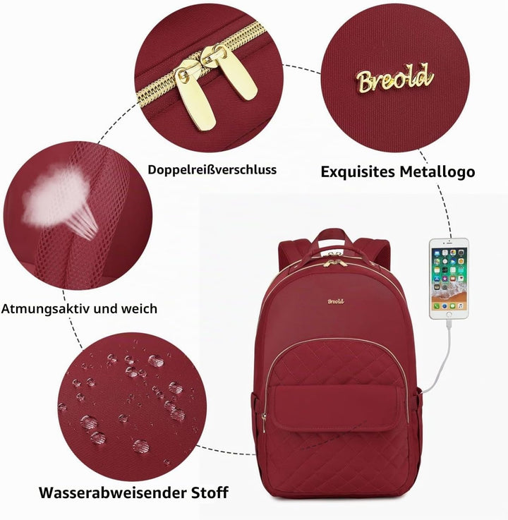 Rucksack Laptop Damen Rucksack Mädchen für Universität Studium Arbeit Büro,Lehrerrucksack Schulrucks