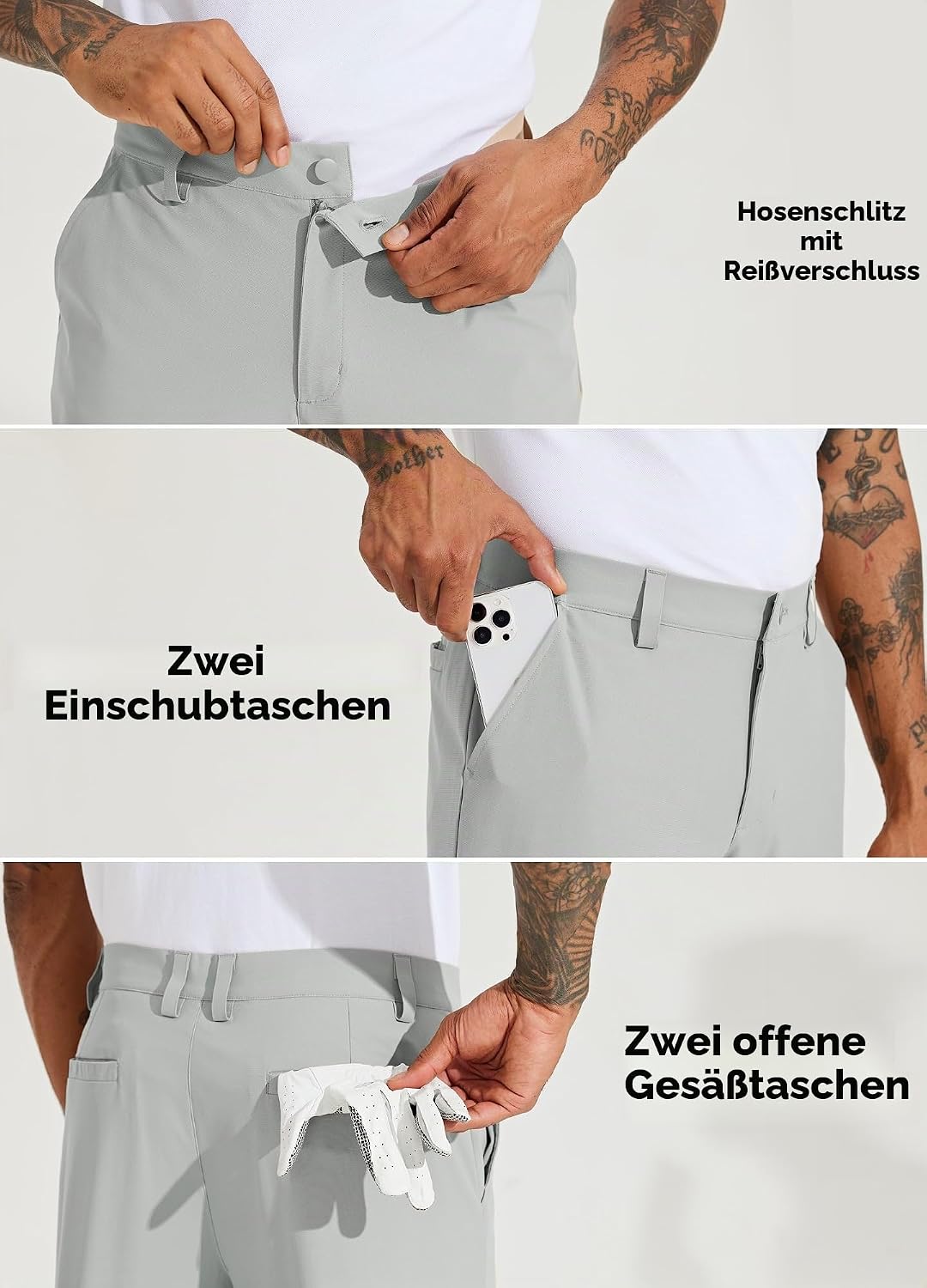 WILLIT Herren Golfhosen Stretch Kleid Hosen Slim Fit Schnelltrockner Casual Arbeitshose Stretchhose