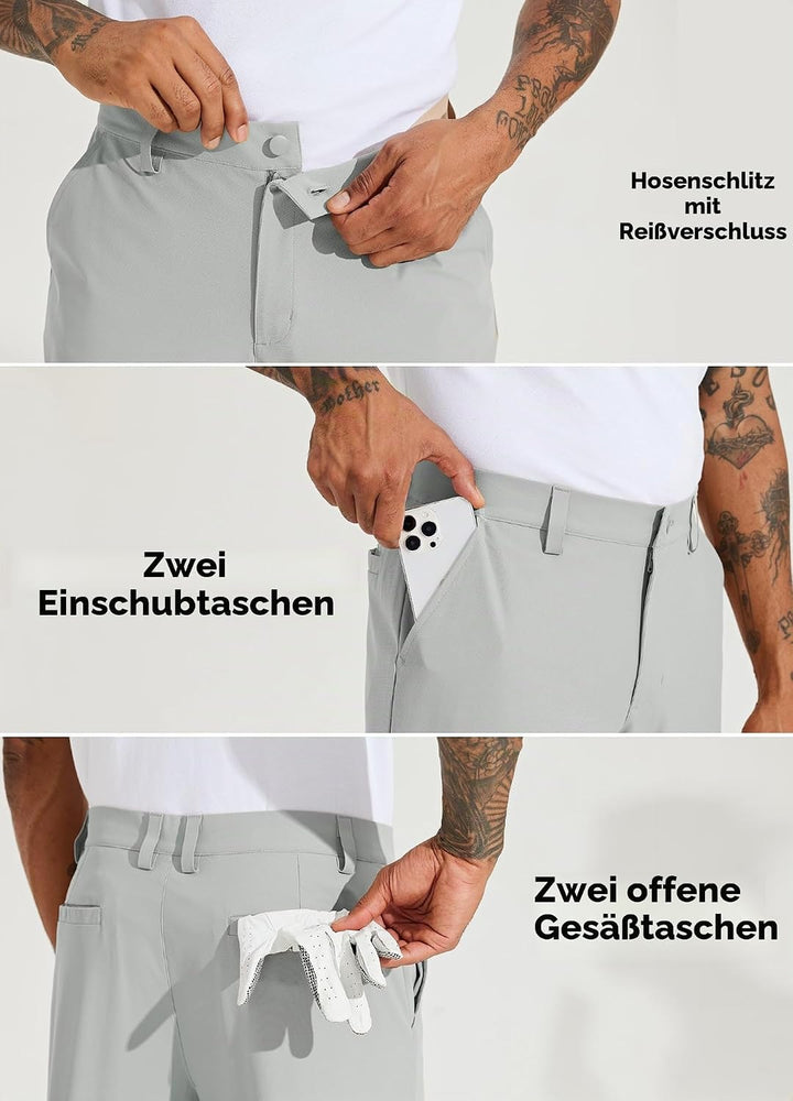 WILLIT Herren Golfhosen Stretch Kleid Hosen Slim Fit Schnelltrockner Casual Arbeitshose Stretchhose
