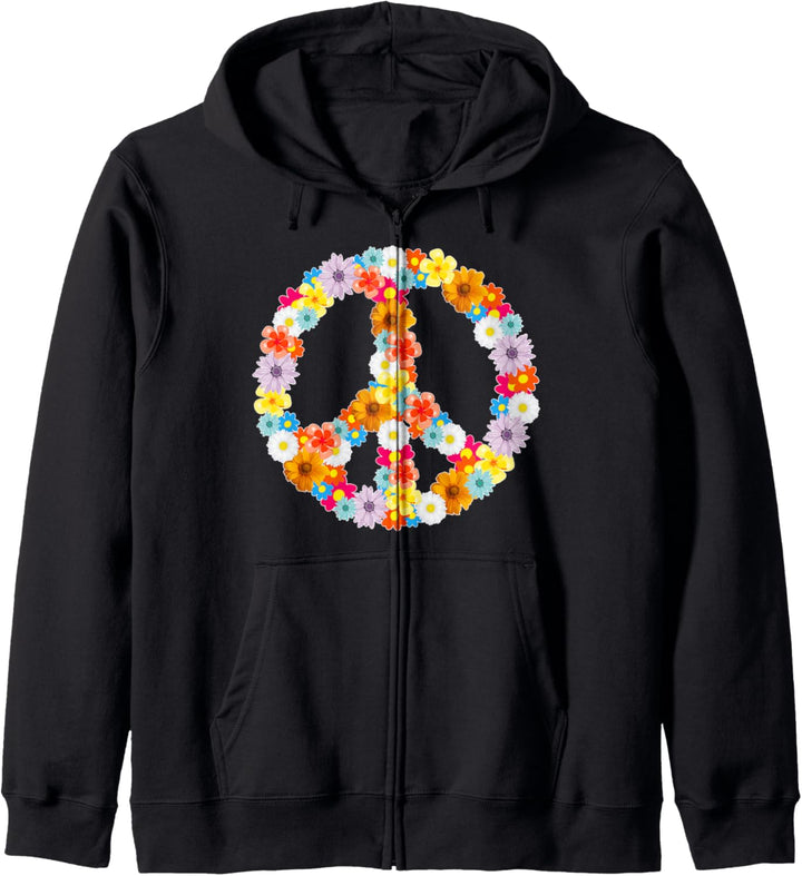 Flower Power Design I Peace Zeichen I Hippie I Friedens Kapuzenjacke