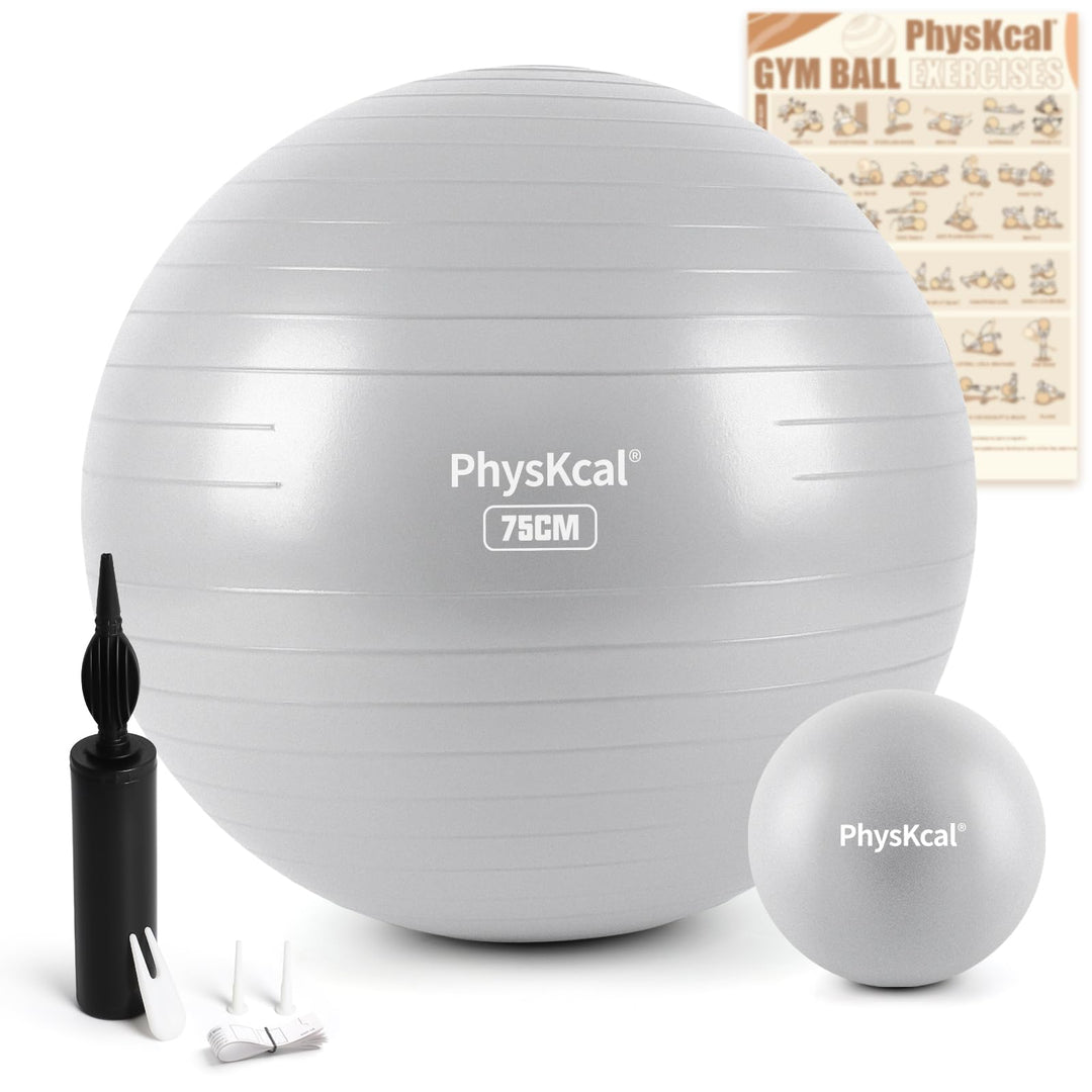 Gymnastikball und 23 cm Pilatesball Set, Anti Burst Gymnastikball, Anti-Rutsch-Sitzball, Balanceball