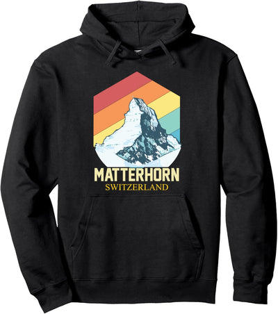 Matterhorn Alpen Schweiz Souvenir Zermatt Skifahren Pullover Hoodie