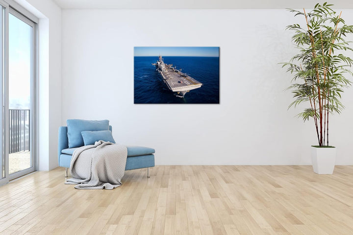 deyoli Flugzeugträger Format: 100x70 als Leinwand, Motiv fertig gerahmt auf Echtholzrahmen, Hochwert