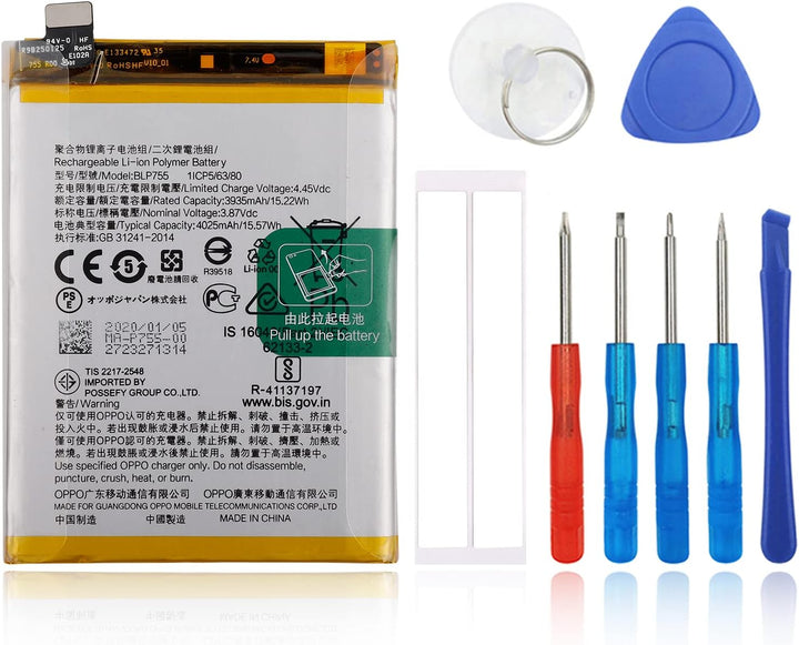 SwarKing Ersatz Akku Kompatibel mit Oppo Find X2 Lite CPH2005 & Oppo Reno3 & Reno 3 Pro BLP755 with