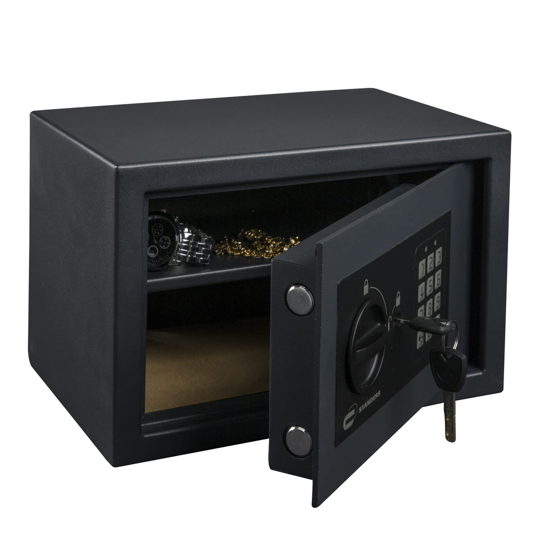 STANDERS - Elektronischer Safe - 9L - 20 x 31 x 20 cm - Wandtresor - Code-Safe - 2 Sicherheitsschlüs