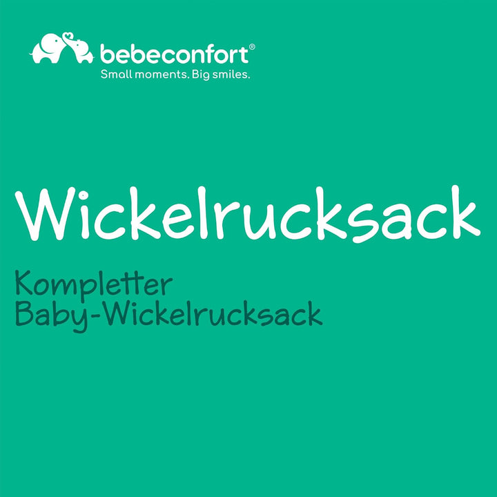 Bebeconfort Baby Wickelrucksack, Wickelauflage Inklusive, Wickeltasche Kinderwagen mit Grossen Tasch