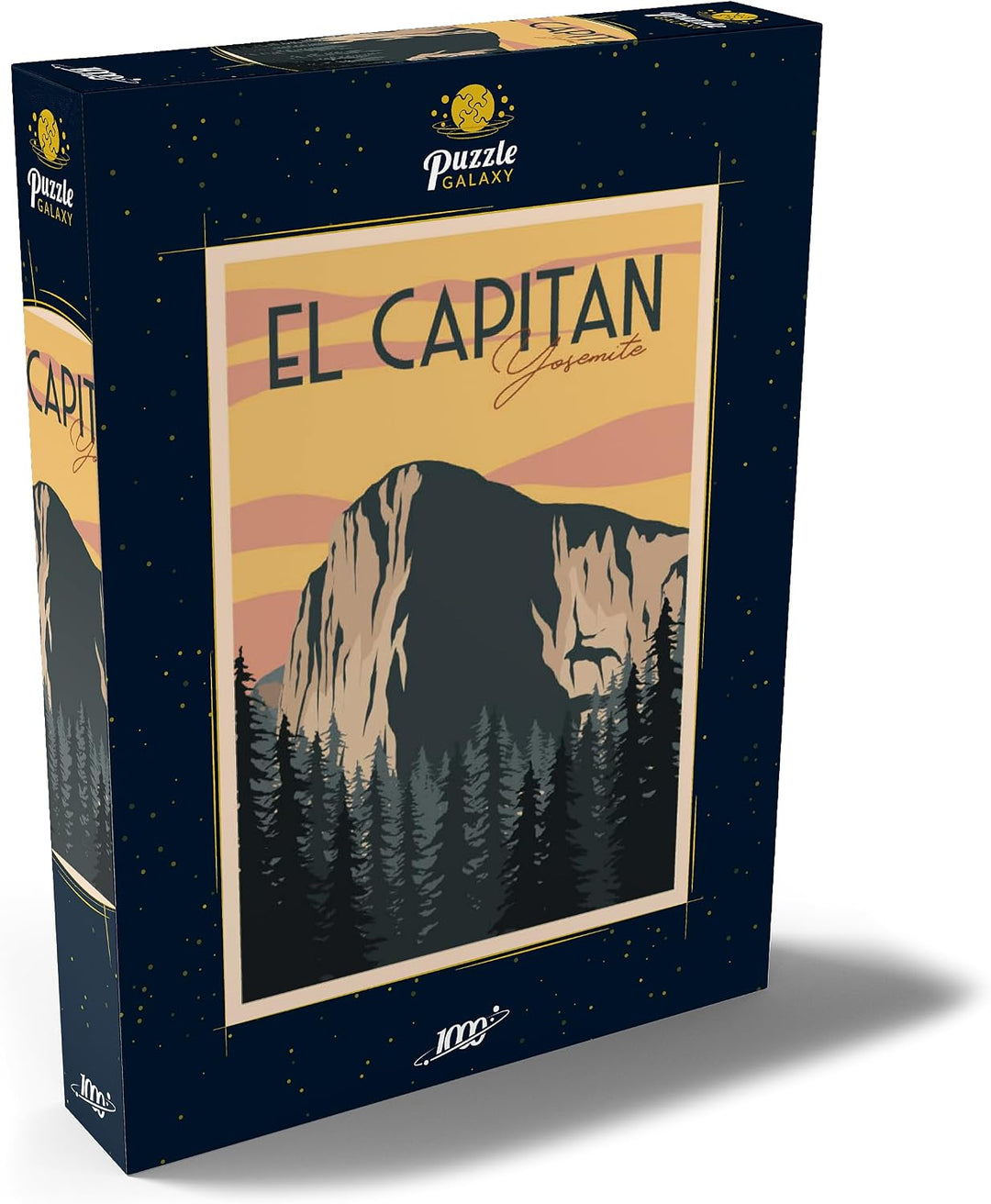 EL Capitan im Yosemite National-Park, USA, Art Deco Style Vintage Poster, Illustration - Premium 100