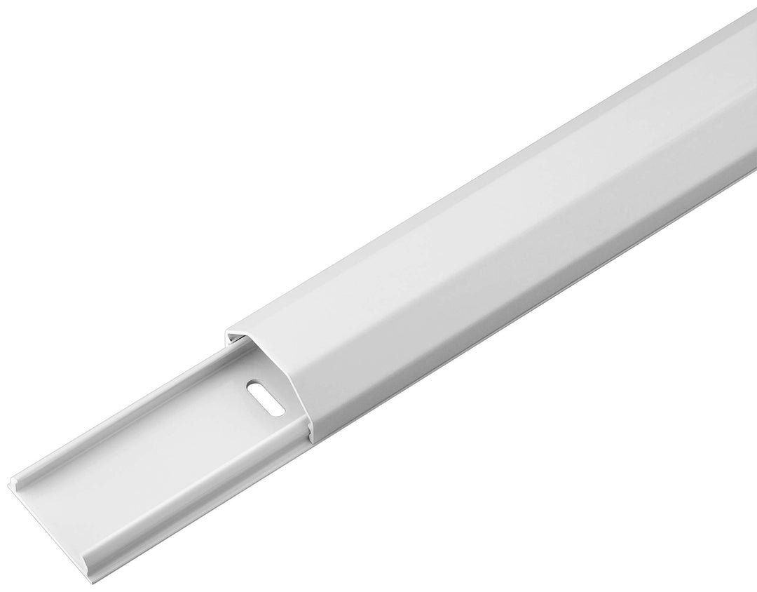 Goobay 90727 Halbrunder Aluminium-Kabelkanal, 33 mm, Länge 1, 1 m Kabelkanal Weiss, Kabelkanal Wei&#