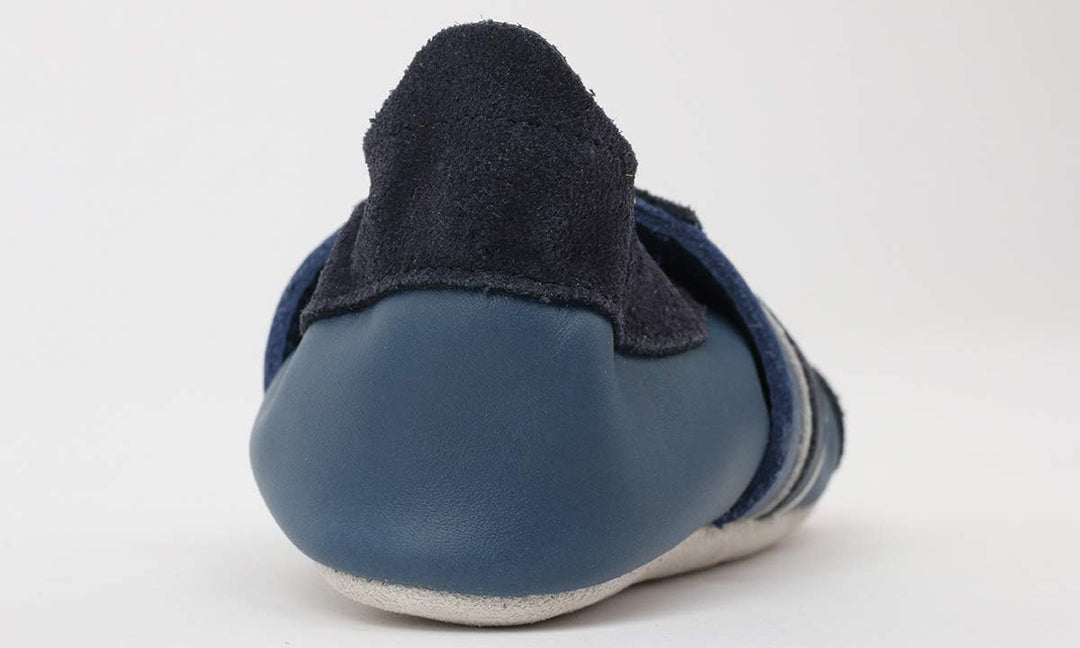 Bobux Jungen Mary Jane Schwarze TupfenSlipper Medium Blau, Medium Blau