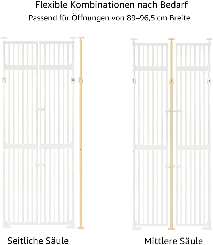 unipaws 218cm extra hohes Haustiertor, verstellbares Katzentor mit engem Spalt, ausziehbar 218–250cm