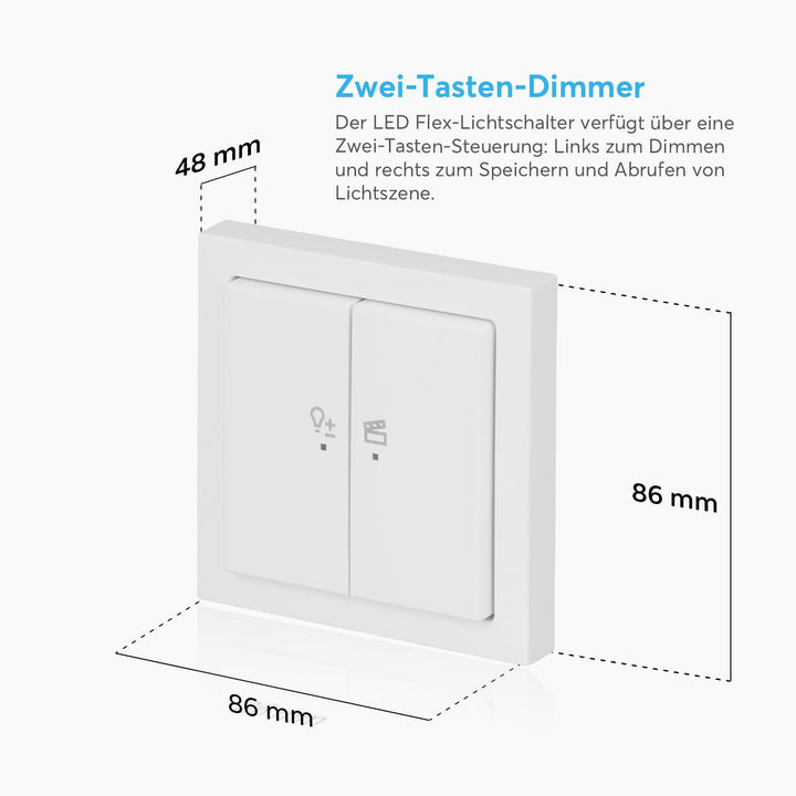 Busch-Jaeger 62851 UJ-84-WL LED-Dimmer flex Wireless Komplettset Tastdimmer-Einsatz Tastbedienfeld 2