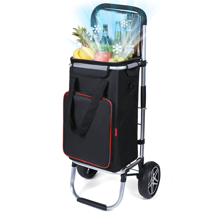 YEAUPE PRO Einkaufswagen mit Kühlfach | max. 50L & 25kg Traglast | Klappbarer 3in-1 Trolley Sackkarr