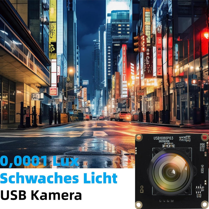 1080P Full HD USB Kameramodul mit 0,0001Lux Extrem-Schwachlicht,F1.0 Blende & 110° Weitwinkel,SC2210