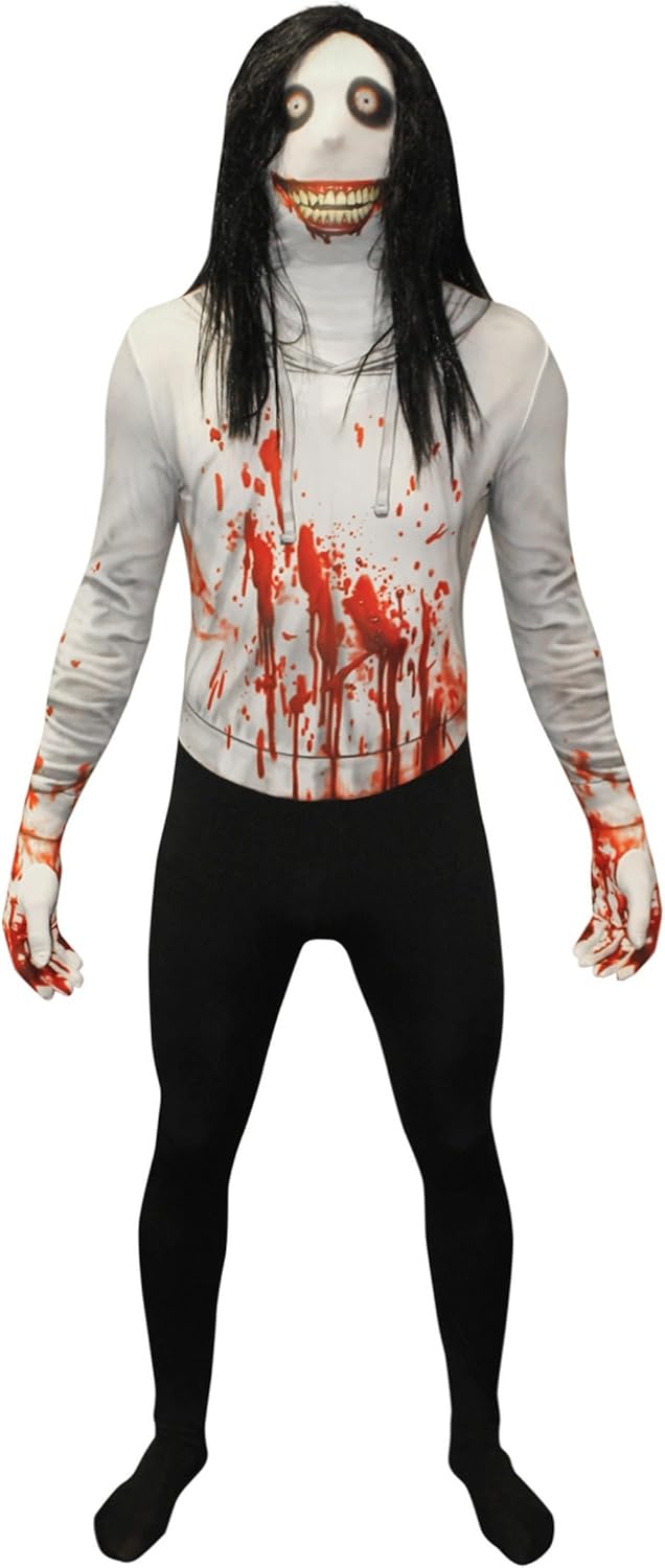Morphsuit Jeff The Killer Kostüm für Erwachsene, Monster Verkleidung, Halloween und Karneval - L (16