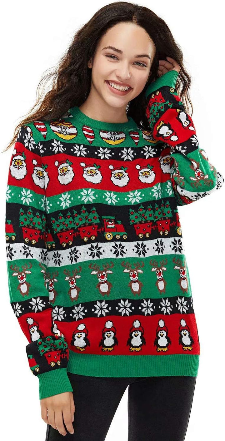U LOOK UGLY TODAY Hässlicher Weihnachtspullover Herren Unisex Lustig Ugly Christmas Sweater Chunky G