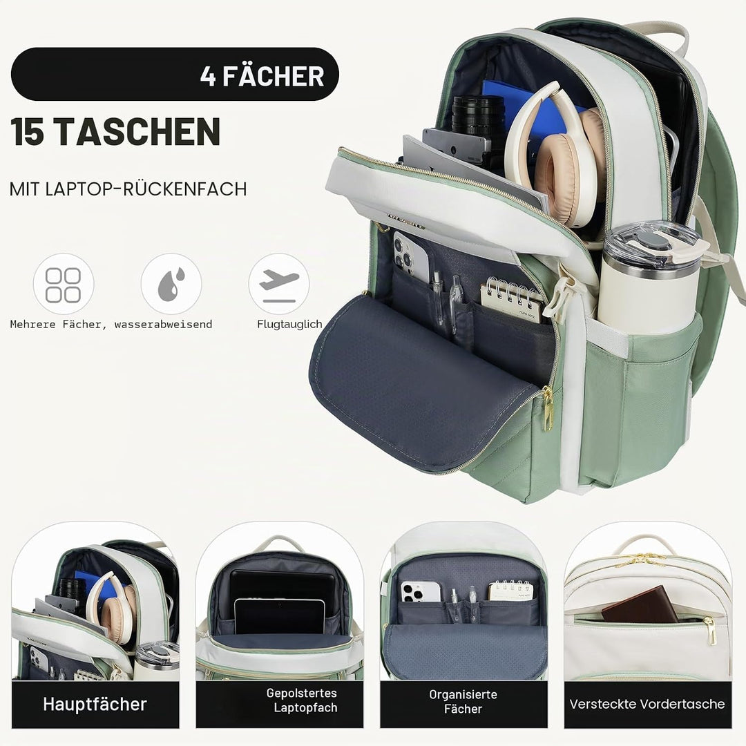 VANKEAN Laptop-Rucksack für Damen und Herren,15,6 Zoll, Arbeitstasche für Damen, Herren, modisch, wa