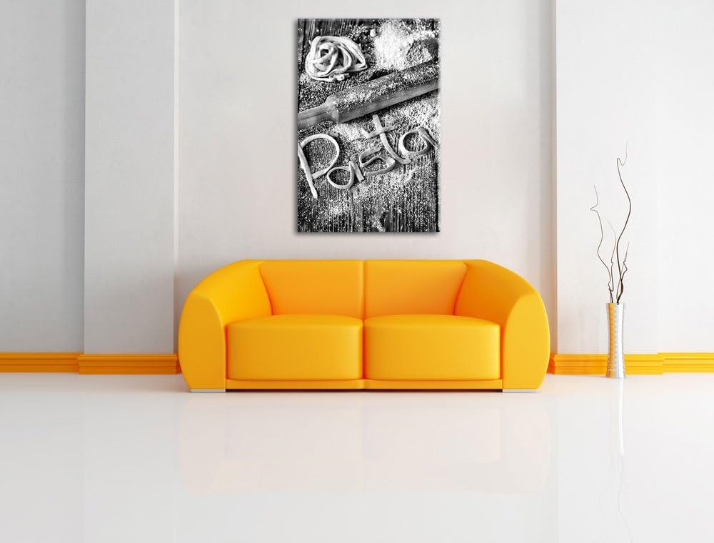 Pixxprint Frische Nudeln Pasta Italia als Leinwandbild/Grösse: 100x70 cm/Wandbild/Kunstdruck/fertig