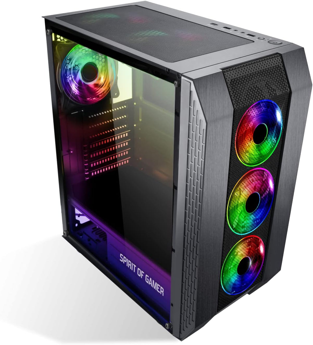 SPIRIT OF GAMER - Rogue VI - PC Gamer ATX/Matx/ITX Gehäuse - Frontplatte Und Gehärtete Glaswand - 4