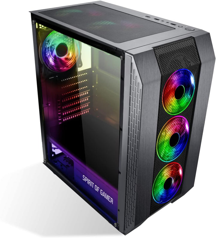 SPIRIT OF GAMER - Rogue VI - PC Gamer ATX/Matx/ITX Gehäuse - Frontplatte Und Gehärtete Glaswand - 4