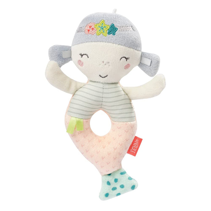 Fehn 054231 Ring-Greifling Meerjungfrau – Babyspielzeug mit Rassel für Babys und Kleinkinder ab 0+ M