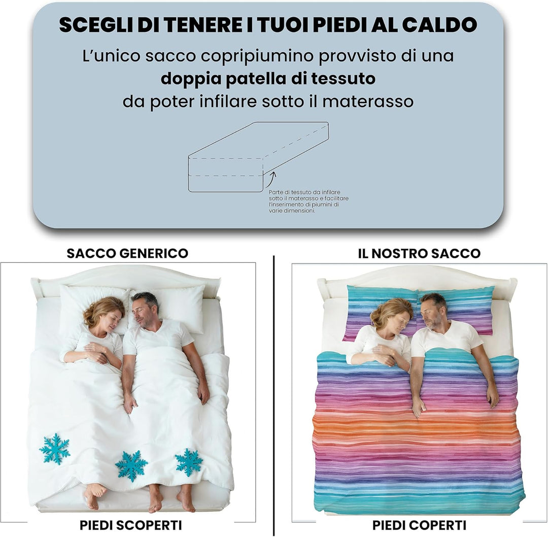 Fantasy Italian Bed Linen Bettbezug, Rainbow, Doppelte, Mikrofaser, Regenbogen Rainbow Doppelte, Rai