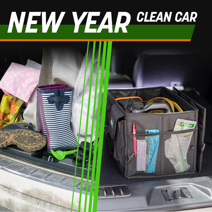 Drive Auto Products Kofferraum Organizer - Praktische Kofferraumtasche mit Fächern - Einkaufskorb, A