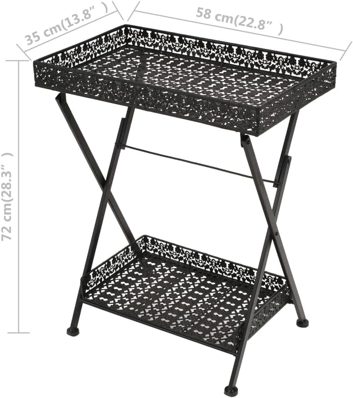 vidaXL Beistelltisch Klappbar Vintage Metall Schwarz Ablagetisch Tabletttisch