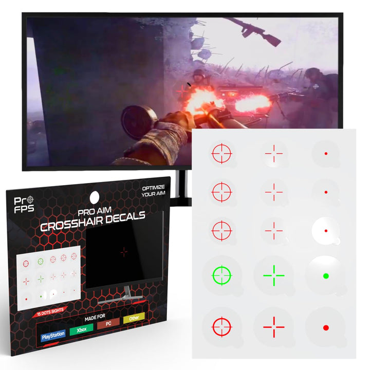 ProFPS Fastscope Fadenkreuz Aufkleber 15er Set – Aim Assist Crosshair Decals für PS5 Controller Zube