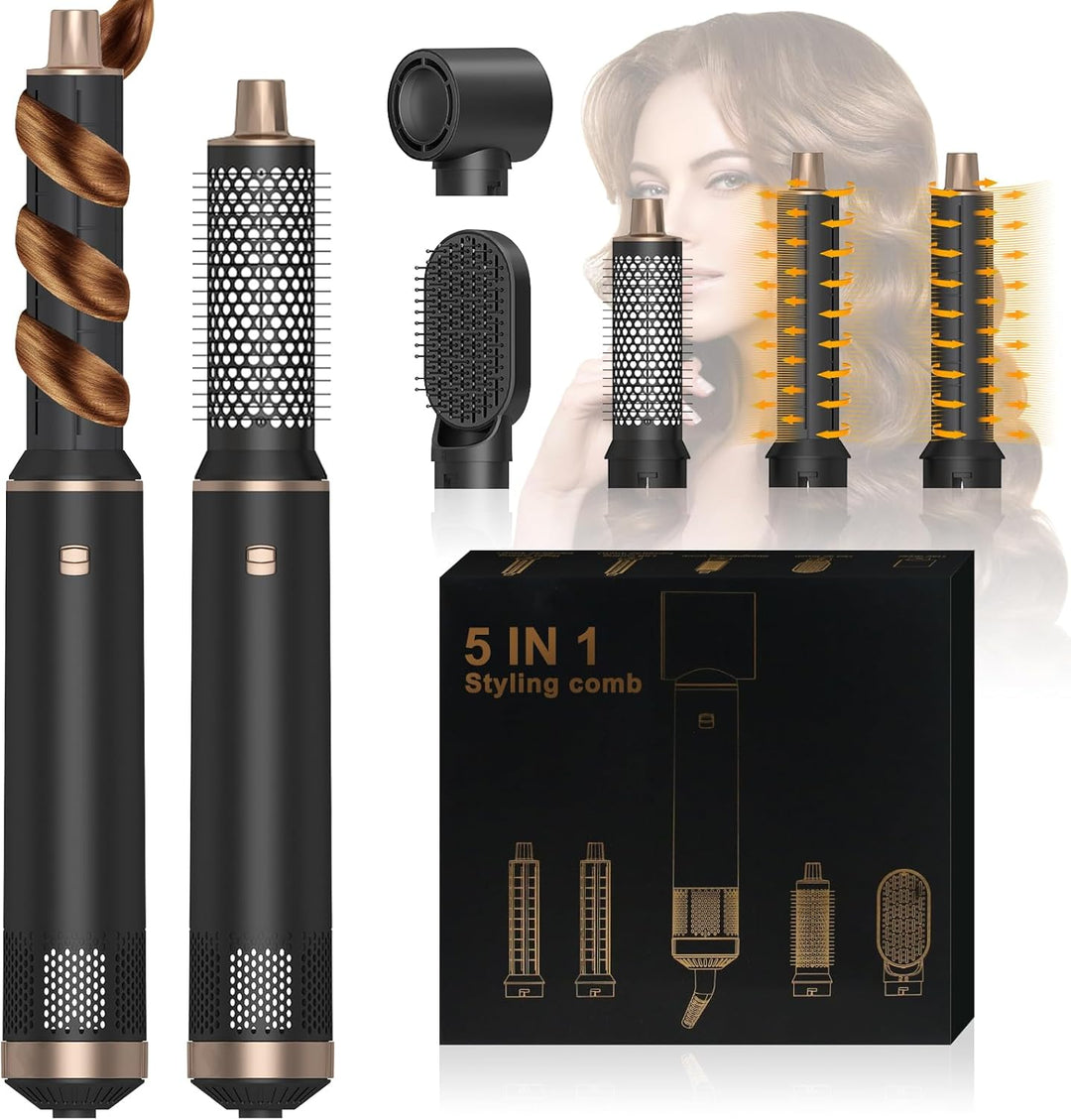 HyAdierTech Hairstyler Set mit Lockenstab, 5 In 1 Airstyler Set mit Föhn, Föhnbürste, Warmluftbürste