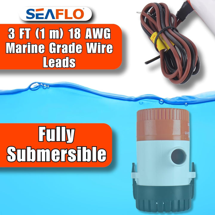 SEAFLO Elektrische Marine Bilgepumpen (750 GPH), 750 Gph